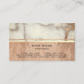 White Grey Carrara Marble Roos Gold Makeup Copper Visitekaartje (Achterkant)