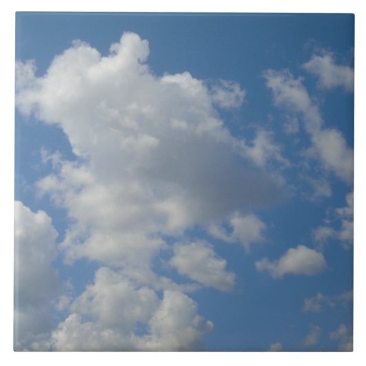 White/Grey Clouds and Blue Sky Photo Tile Tegeltje (Voorkant)