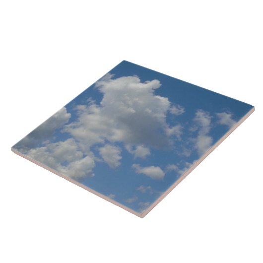 White/Grey Clouds and Blue Sky Photo Tile Tegeltje (Zijkant)