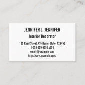 White/Grey Clouds en Blue Sky Visitekaartje (Achterkant)