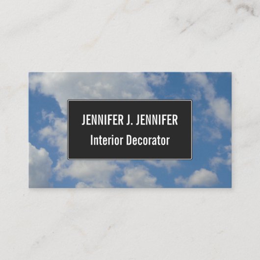 White/Grey Clouds en Blue Sky Visitekaartje (Voorkant)