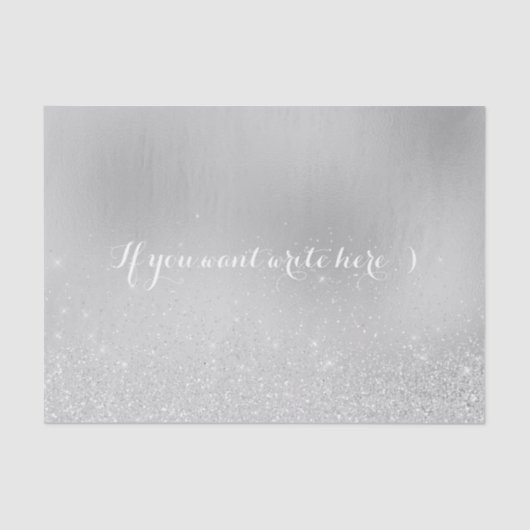 White Grey Delicate Glitter Confetti Silver Grey Tissuepapier (Voorkant)