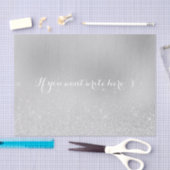 White Grey Delicate Glitter Confetti Silver Grey Tissuepapier (Craft)