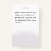 White Grey Employee Photo ID Company Classy Badge (Achterkant)