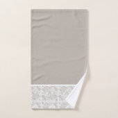 White & Grey Floral Lace Bad Handdoek (Handdoek)