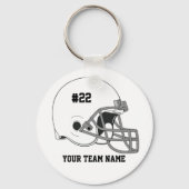 White Grey Football Helmet・Custom Sleutelhanger (Voorkant)