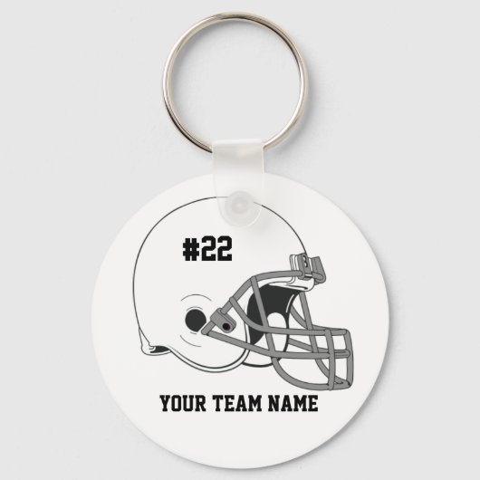 White Grey Football Helmet・Custom Sleutelhanger (Voorkant)