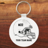 White Grey Football Helmet・Custom Sleutelhanger (Voorkant)