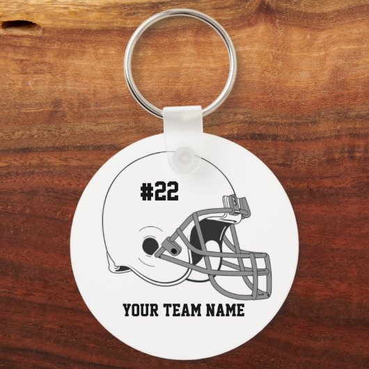 White Grey Football Helmet・Custom Sleutelhanger (Voorkant)