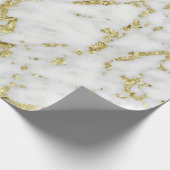 White Grey Gold Glitter Carrara Marble Stone Lux Cadeaupapier (Hoek)