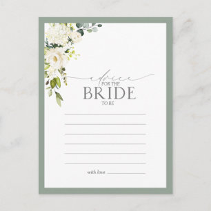 White Grey Green Floral Advice to the Bride Briefkaart