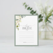 White Grey Green Floral Advice to the Bride Briefkaart (Staand voorkant)