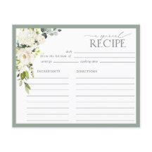 White Grey Green Floral Vrijgezellenfeest Recipe K