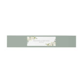 White Grey Green Floral Waterverf Wedding Invitat Uitnodigingen Wikkel (Vlak)