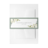 White Grey Green Floral Waterverf Wedding Invitat Uitnodigingen Wikkel (Voorkant Voorbeeld)