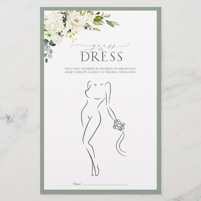 White Grey Green Waterverf Vrijgezellenfeest Game (Voorkant)