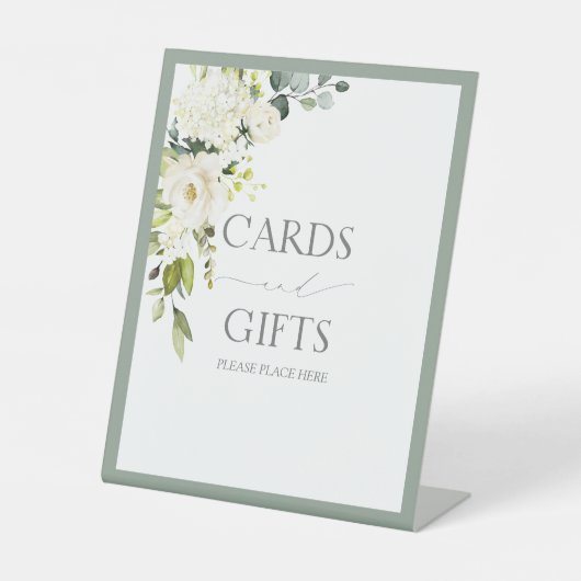 White Grey Green Waterverf Vrijgezellenfeest Gift Reclamebord Met Voetstuk (Voorkant)