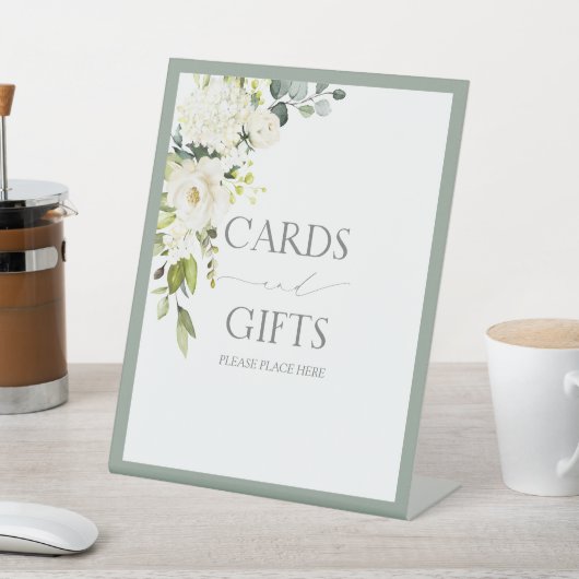 White Grey Green Waterverf Vrijgezellenfeest Gift Reclamebord Met Voetstuk (Insitu)