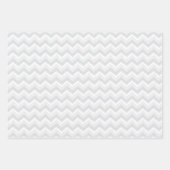 White Grey Herringbone Pattern Inpakpapier Vel (Voorkant 3)