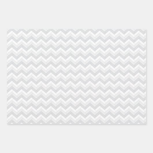 White Grey Herringbone Pattern Inpakpapier Vel (Voorkant)