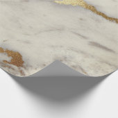 White Grey Marble Golden Shiny Ivory Cadeaupapier (Hoek)