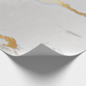 White Grey Marble Golden Shiny Metallic Bright Cadeaupapier (Hoek)