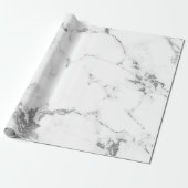 White Grey Marble Silver Carrara Stone Abstarct Cadeaupapier (Uitgerold)