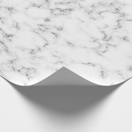 White Grey Marble Wedding Holiday Cadeaupapier (Hoek)