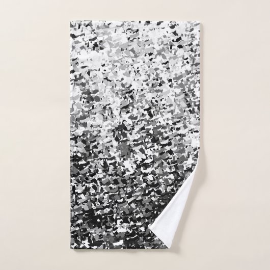 White Grey met Black Abstract Pattern-ontwerp Bad Handdoek (Handdoek)
