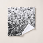 White Grey met Black Abstract Pattern-ontwerp Bad Handdoek (Wasdoekje)