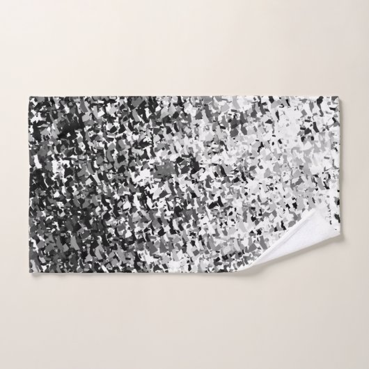 White Grey met Black Abstract Pattern-ontwerp Bad Handdoek (Handdoek)