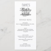 White Grey Minimalist 50th Any Birthday Party Menu (Voorkant)