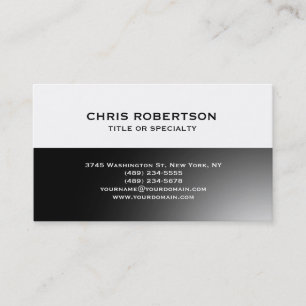 White Grey Modern Simple Plain Visitekaartje
