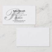 White Grey Monogram Consultant Visitekaartje (Voorkant / Achterkant)
