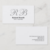 White Grey Monogram Consultant Visitekaartje (Voorkant / Achterkant)