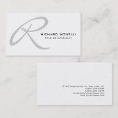 White Grey Monogram Consultant Visitekaartje (Voorkant / Achterkant)