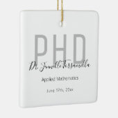 White Grey Name PhD Afstuderen Keramisch Ornament (Rechts)