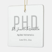 White Grey Name PhD Afstuderen Keramisch Ornament (Links)