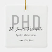 White Grey Name PhD Afstuderen Keramisch Ornament (Achterkant)