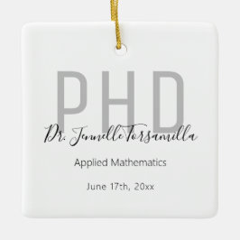 White Grey Name PhD Afstuderen Keramisch Ornament