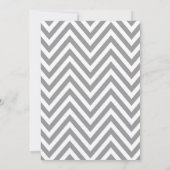 White Grey Neutral Alloy Chevron Stripes Wedding Kaart (Achterkant)