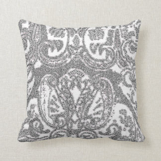 White Grey Paisley Sierkussen/Coussin Kussen