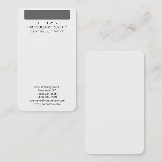 White Grey Pattern Attractive Charm Visitekaartje (Voorkant / Achterkant)