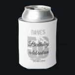 White Grey Personalized 50th Any Birthday Party Blikjeskoeler<br><div class="desc">Wit Grijs Gepersonaliseerd 50th Elke Verjaardagsfeestje Koelbox</div>
