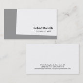 White Grey Plain Modern Consultant Visitekaartje (Voorkant / Achterkant)