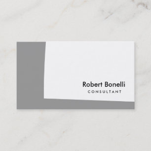 White Grey Plain Modern Consultant Visitekaartje