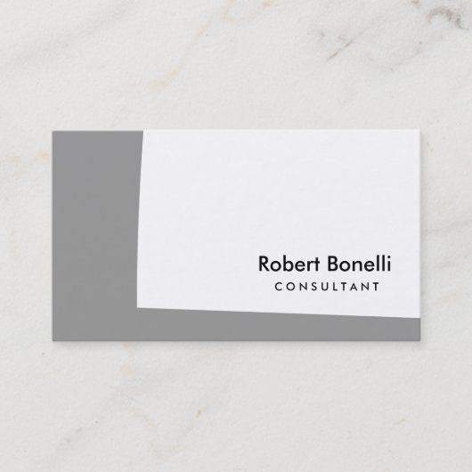 White Grey Plain Modern Consultant Visitekaartje (Voorkant)