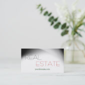 White Grey Real Estate Agent Trendy Visitekaartje (Staand voorkant)