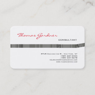 White Grey Red Handwrite Plain Modern minimalist Visitekaartje