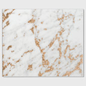 White Grey Roos Gold Glitter Carrara Marble Stone Cadeaupapier (Vlak)